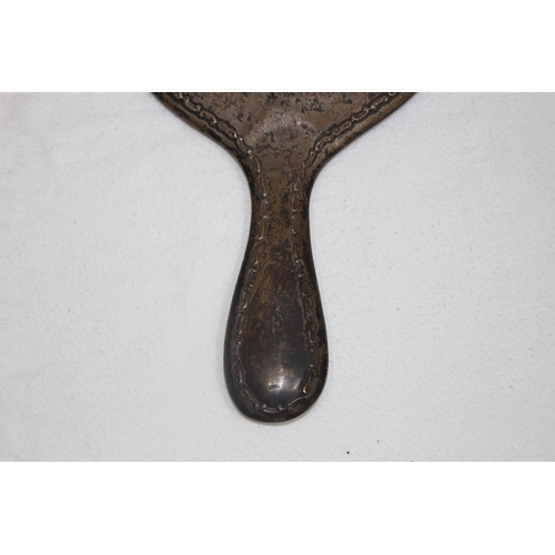 1060 - 2 X SILVER HAIR BRUSHES, MIRROR AND LID - CHESTER 1909 - GEORGE NATHAN AND RIDLEY HAYES