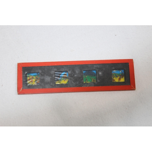 552 - VINTAGE COLOURED LANTERN GLASS PICTURES THE PIED PIPER