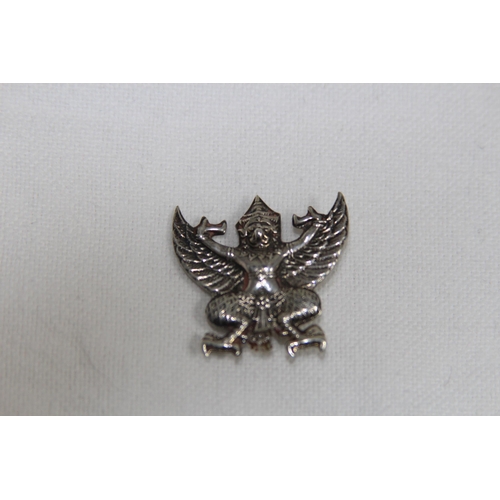1082 - TWO SILVER NAME PLACE HOLDERS - 120G - ONE A/F