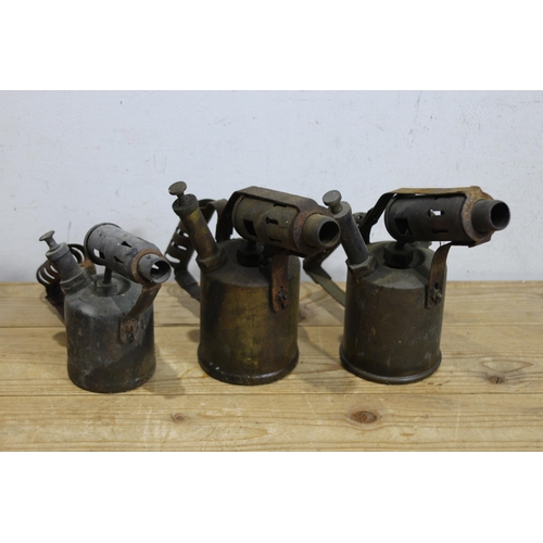 553 - 3 x VINTAGE GARDEN BLOW TORCHES