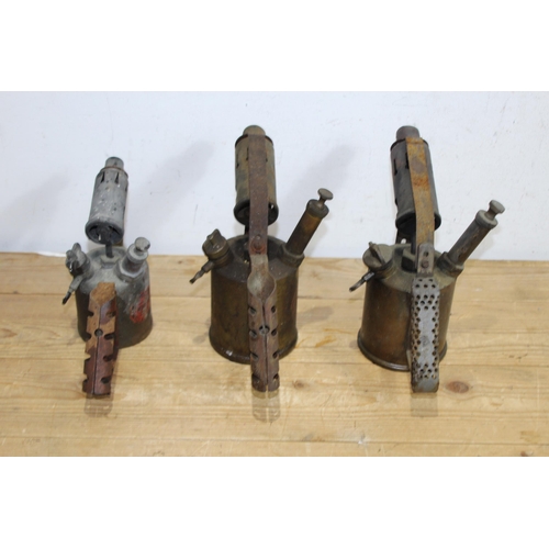553 - 3 x VINTAGE GARDEN BLOW TORCHES