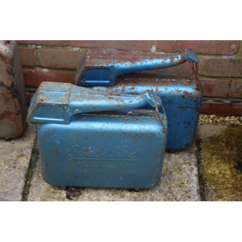557 - 4 X PETROL CANS INCLUDING MILITARY