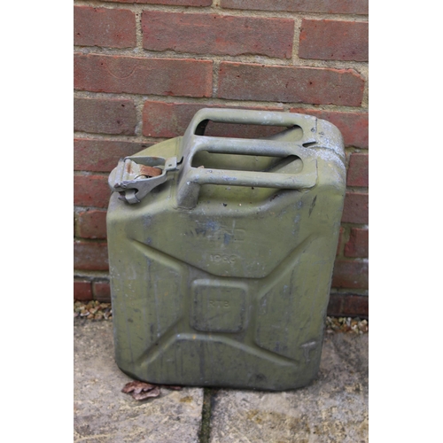557 - 4 X PETROL CANS INCLUDING MILITARY