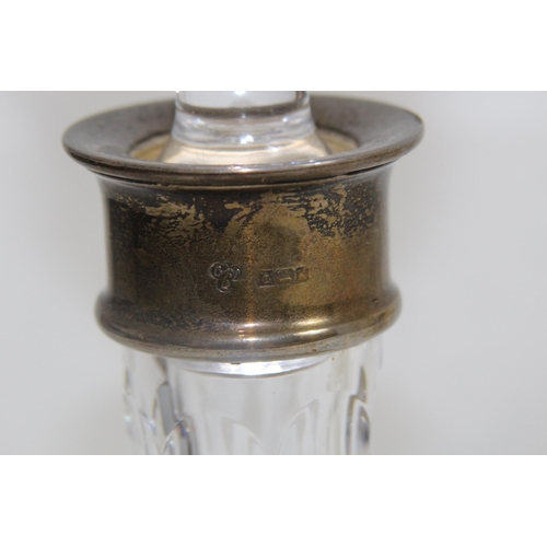 1071 - PAIR OF SILVER COLLARED DECANTERS