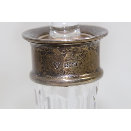 1071 - PAIR OF SILVER COLLARED DECANTERS