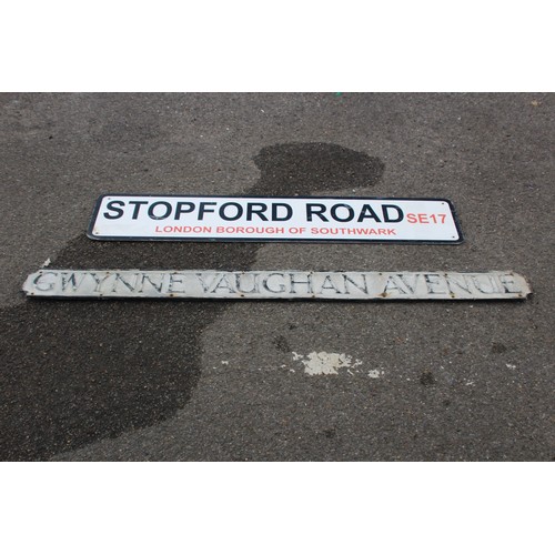 568 - 2 X VINTAGE ROAD NAME SIGNS