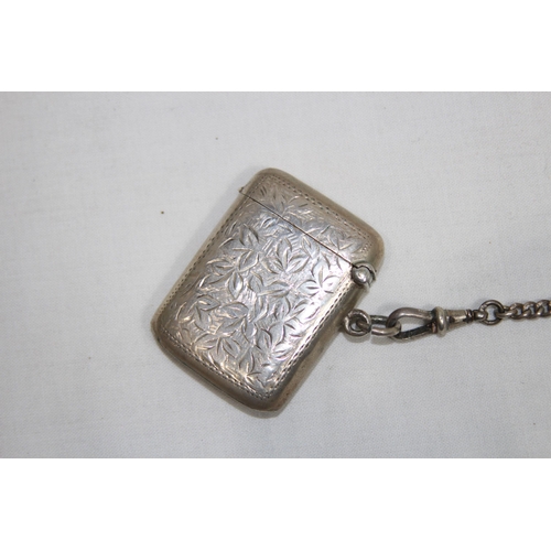 870 - SILVER VESTA ON SILVER FOB CHAIN WITH COMPASS