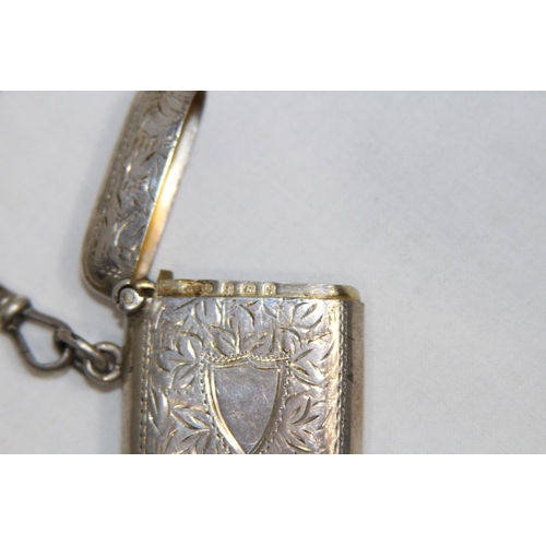 870 - SILVER VESTA ON SILVER FOB CHAIN WITH COMPASS