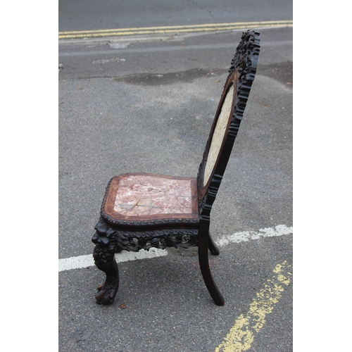 22 - ANTIQUE CANTONESE 19TH CENTURY QUIG PERIOD HARDWOOD CARVED CHINESE CHAIR
50 x 105cm