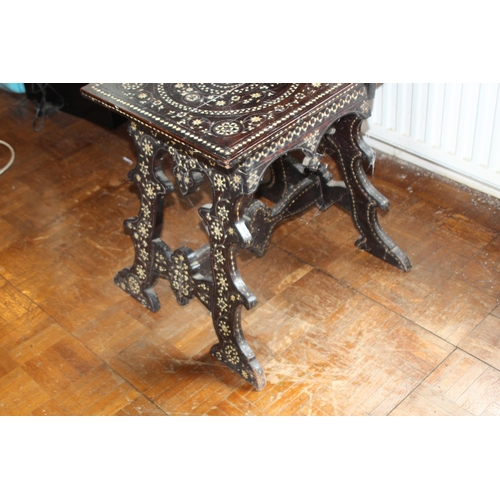 30 - VINTAGE EASTERN ORNATE INLAID HIGH BACK CHAIR
122 X 42 X 37CM