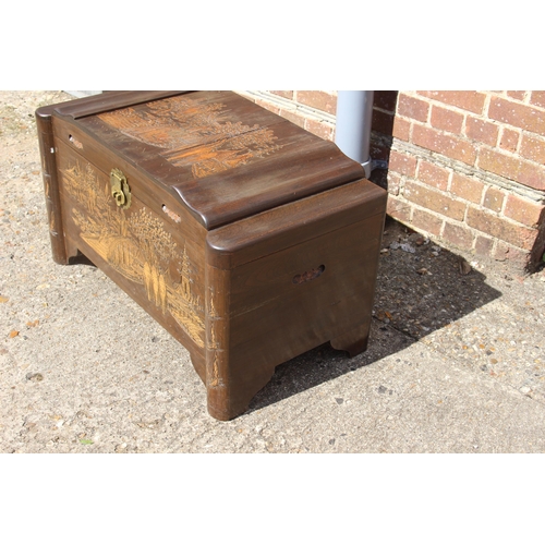 2 - VINTAGE ORIENTAL CAMPHOR WOOD CHEST
89 x 49 x 53cm