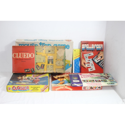 608 - QUANTITY OF VINTAGE GAMES INCLUDING THUNDERBIRDS AND CLUDEO