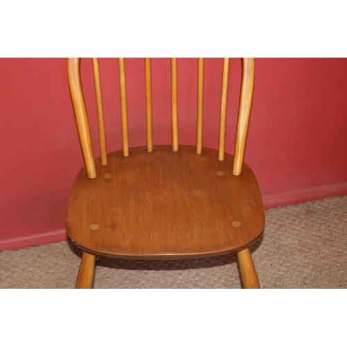 26 - MID CENTURY DROP LEAF DINING TABLE AND FOUR ERCOL HOOP BACK CHAIRS
125 X 113 X 70CM SHUT 63CM