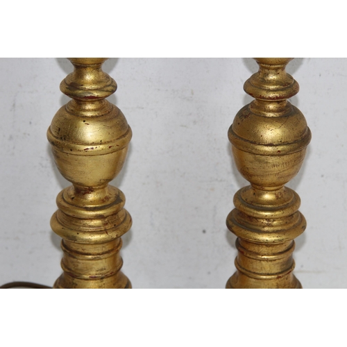 213 - PAIR OF VINTAGE GILT WOODEN LAMPS
56CM