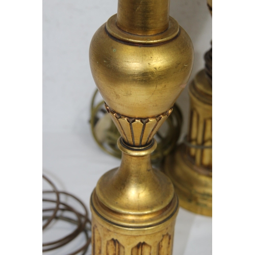 214 - PAIR OF VINTAGE GILT WOODEN LAMPS
53CM