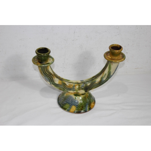 283 - 2 X ART DECO JUGS AND CANDLESTICK
28CM