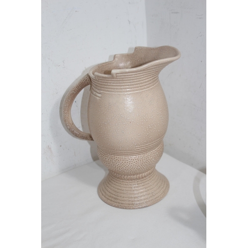 283 - 2 X ART DECO JUGS AND CANDLESTICK
28CM