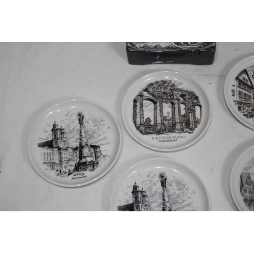 288 - QUANTITY OF VINTAGE GERMAN COASTERS AND ASHTRAYS
10CM