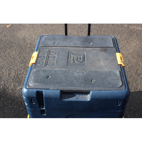 156 - PRO PERFORMANCE POWER TOWER PORTABLE TOOL BOX WITH A SELECTION OF TOOLS AND BATTERIES INCLUDING TABL... 