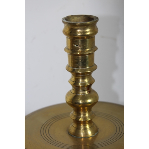 221 - PAIR OF LARGE BRASS CHURCH CANDLE STICKS  
59CM