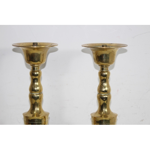 222 - PAIR OF BRASS CANDLE STICKS 
62CM