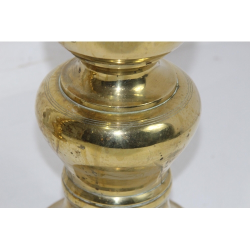 222 - PAIR OF BRASS CANDLE STICKS 
62CM