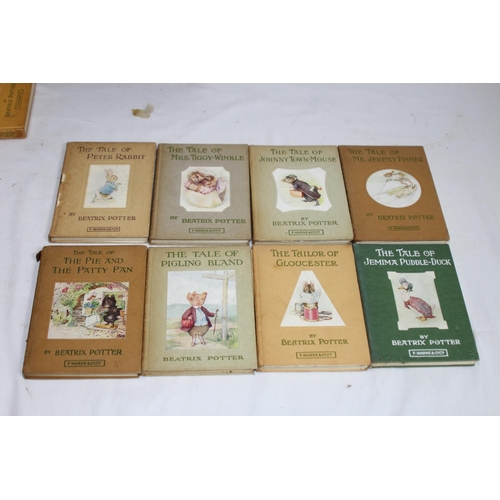 395 - BEATRICE POTTER PETER RABBIT BOOK SHELF AND CONTENTS
28 X 28 X 13CM