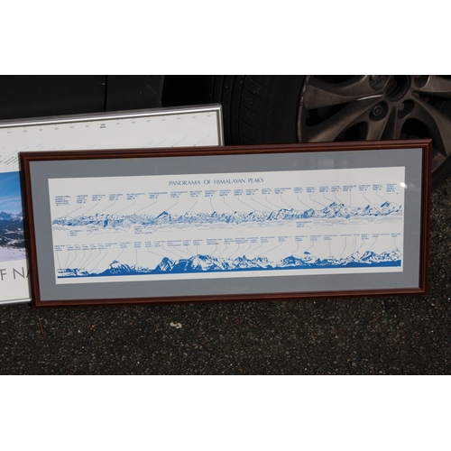 166 - 4x FACTUAL MOUNTAIN RANGE PICTURES 
101 X 33CM