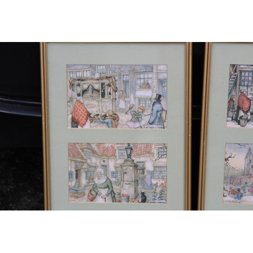 170 - QUANTITY OF FRAMED AND GLAZED VINTAGE ANTON PIECK POSTCARDS
44 X 23CM