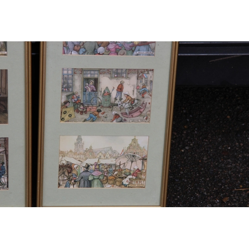 170 - QUANTITY OF FRAMED AND GLAZED VINTAGE ANTON PIECK POSTCARDS
44 X 23CM