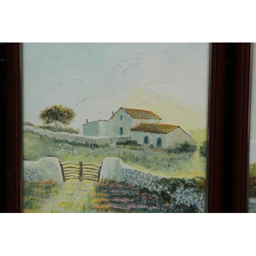 173 - 4 X SIGNED COTTAGE SCENE PICTURES 
37 X 28CM