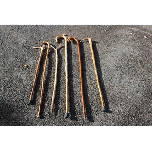 437 - QUANTITY OF VINTAGE HIKING STICKS x6