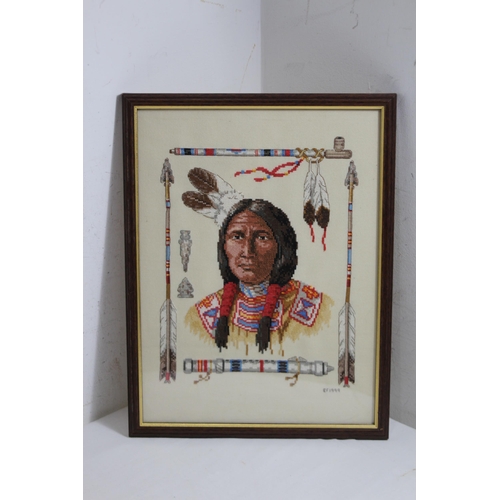 425 - 3 X AMERICAN INDIAN TAPESTRY
52 X 42CM