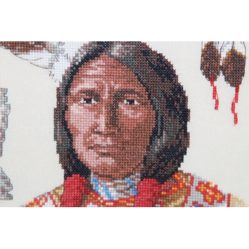 425 - 3 X AMERICAN INDIAN TAPESTRY
52 X 42CM