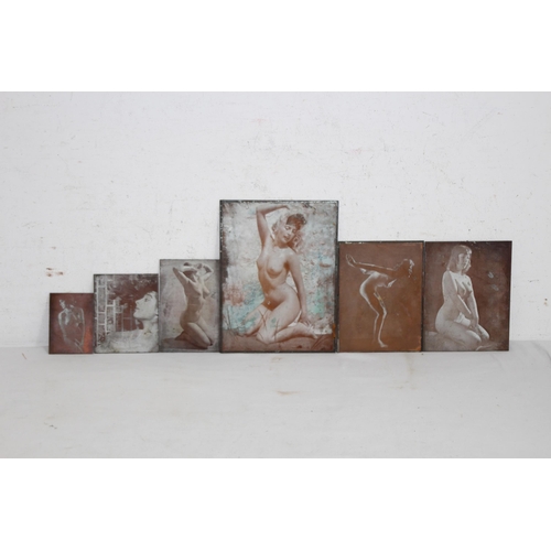 1038 - QUANTITY OF VINTAGE PRINTING PLATES DEPICTING NAKED LADIES
21 X 16CM