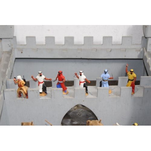 711 - FOREIGN LEGION/TEMPO AND ARAB FIGURES AND FORT
56 X 47CM