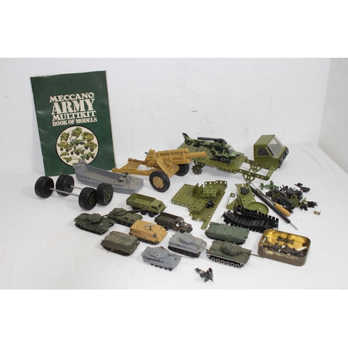 721 - QUANTITY OF ASSORTED MECCANO ARMY VEHICLES ETC