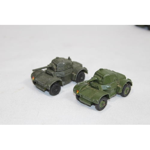 726 - BOX OF ARMY DIE CAST VEHICLES x13