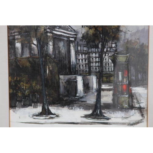 175 - SIGNED GODET OIL ON BOARD FRENCH STREET SCENE
74 x 65CM