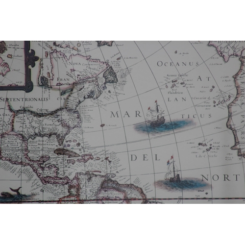 177 - FRAMED AND GLAZED MAP OF AMERICA
88 X 47CM