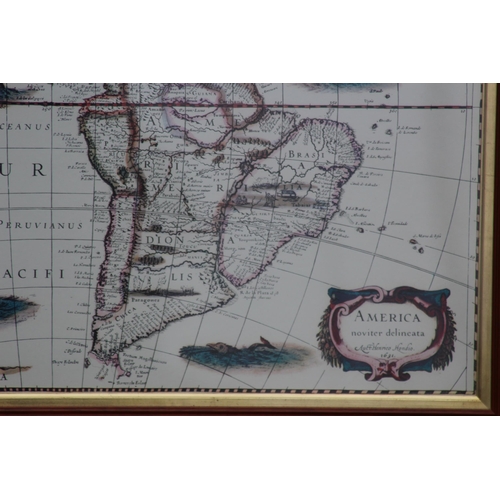 177 - FRAMED AND GLAZED MAP OF AMERICA
88 X 47CM