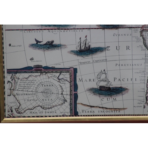 177 - FRAMED AND GLAZED MAP OF AMERICA
88 X 47CM