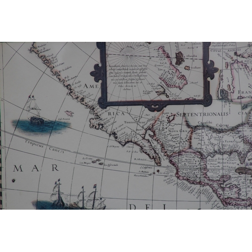 177 - FRAMED AND GLAZED MAP OF AMERICA
88 X 47CM