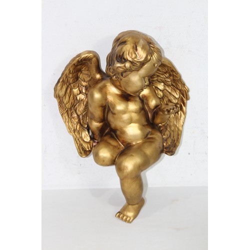 326 - PAIR OF CHERUB WALL SCONCES AND SITTING CHERUB
33 X 24CM