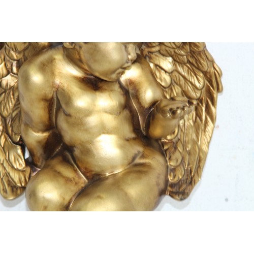 326 - PAIR OF CHERUB WALL SCONCES AND SITTING CHERUB
33 X 24CM