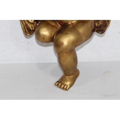 326 - PAIR OF CHERUB WALL SCONCES AND SITTING CHERUB
33 X 24CM