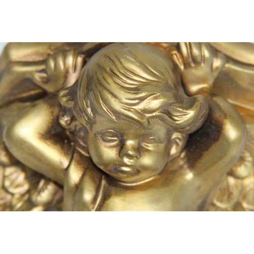 326 - PAIR OF CHERUB WALL SCONCES AND SITTING CHERUB
33 X 24CM