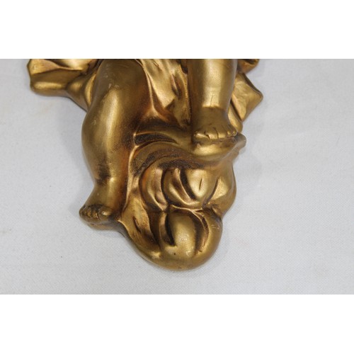 326 - PAIR OF CHERUB WALL SCONCES AND SITTING CHERUB
33 X 24CM