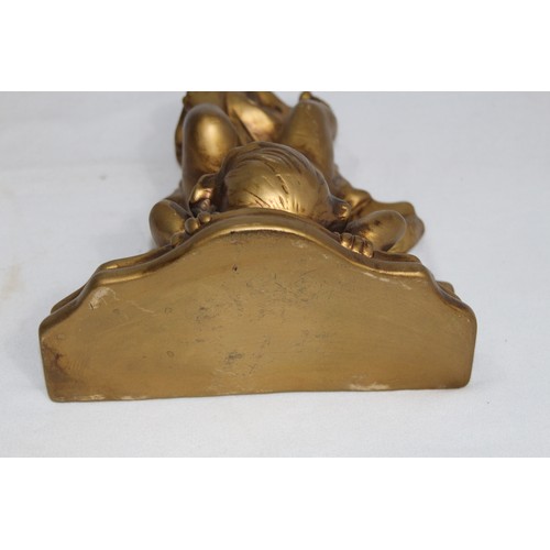 326 - PAIR OF CHERUB WALL SCONCES AND SITTING CHERUB
33 X 24CM