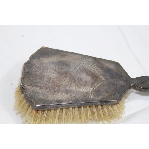 1100 - ART DECO SILVER BACKED BRUSH - BIRMINGHAM 1933